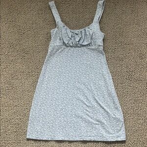 Women's Blue Floral Ruched Bust Mini Dress